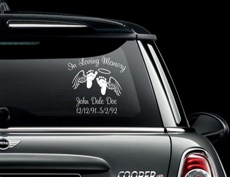 Infant In Loving Memory Car Window Decal With Angel Wings