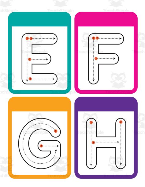 Uppercase Letter Tracing Flash cards by Teach Simple