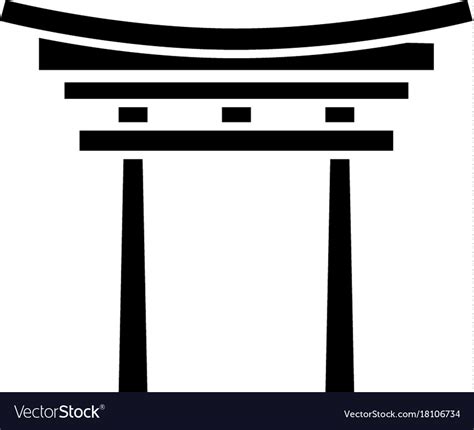 Shinto icon black sign Royalty Free Vector Image