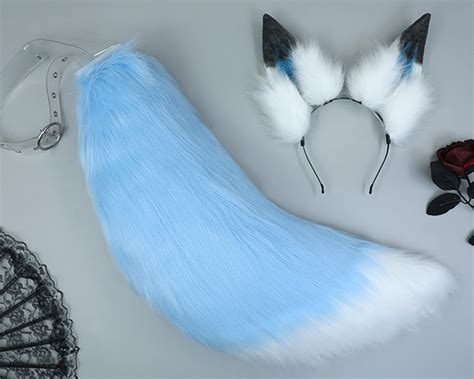 Blue Wolf Ears and Tail Setfurry Animal Earswolf Cosplay - Etsy