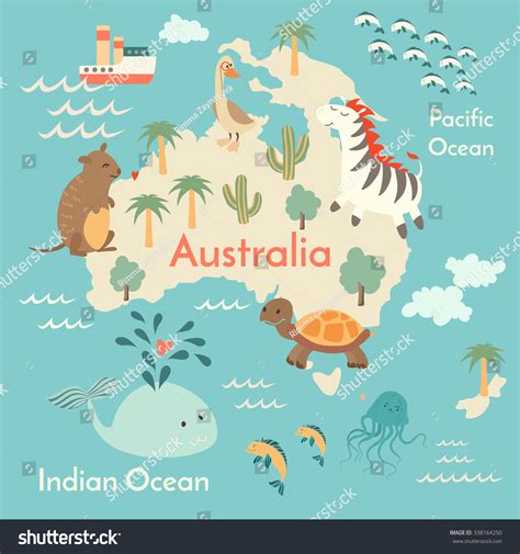 Mapa del mundo de los animales,: vector de stock (libre de regalías ...