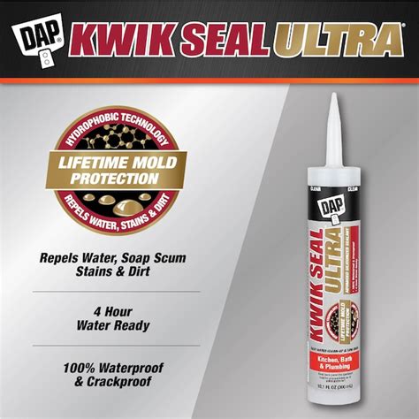 DAP Kwik Seal Ultra 10.1-oz Kitchen and Bath Clear Latex Caulk in the ...