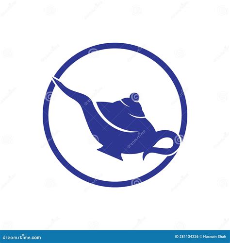 Genie Magic Lamp Logo Design Vector. Stock Vector - Illustration of ...