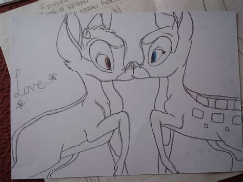 Bambi and Faline Kissing - Bambi and Faline Fan Art (32026248) - Fanpop