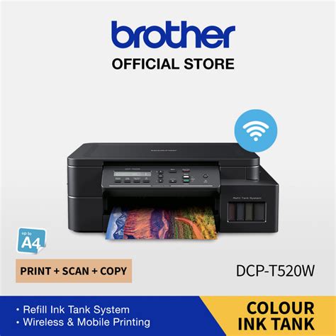 BROTHER PRINTER DCP-T520W INK TANK WIRELESS PRINT SCAN COPY - HETERO