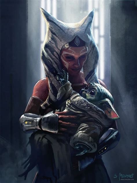 Ahsoka and Baby Yoda | Concept Art by Saby Menyhei | Star wars pictures ...