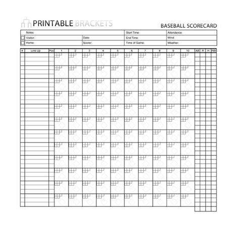 Printable Baseball Stat Sheet | Template Business PSD, Excel, Word, PDF