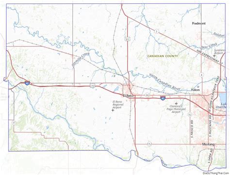 Map of Canadian County, Oklahoma - Thong Thai Real