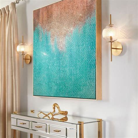 Large Shine Painting Gold Glitter Wall Art Living Room Extra Large ...