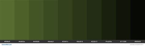 Shades of Dark Olive Green #556B2F hex color | Pantone green shades ...