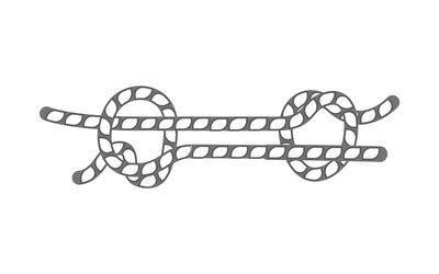 Knot types cartoon knotted rope with ties Vector Image