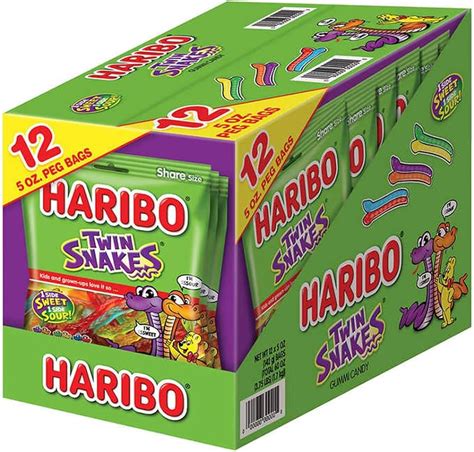 Haribo Twin Snakes Sweet Sour Gummi Candies Party Size, , 58% OFF