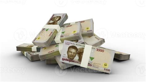 3D Stack of 1000 Nigerian naira notes 11570813 PNG