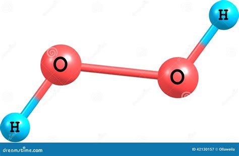 Hydrogen Peroxide (H2O2) Molecular Structure Isolated on White Stock ...