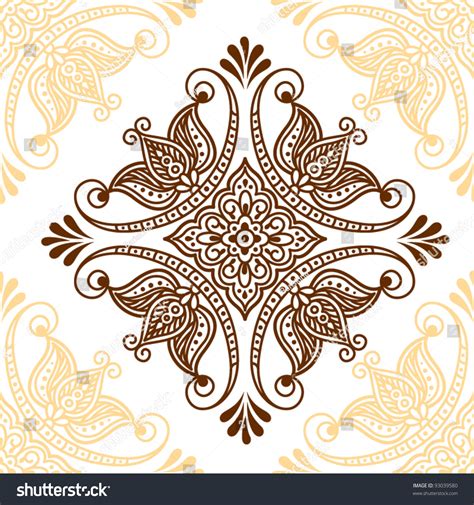 Seamless Floral Pattern Tattoo Stock Vector (Royalty Free) 93039580 | Shutterstock