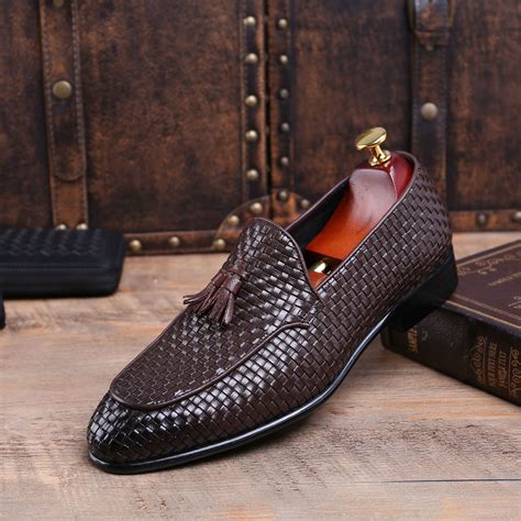 Fashion Italian Men Shoes Genuine Leather Mens Dress Shoes Sales Carved Designer Wedding Male ...