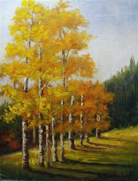 Aspen Trees Landscape oil painting Barbara by BarbsGarden on Etsy