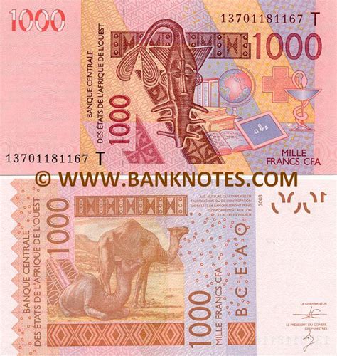 Togo 1000 Francs 2013 - Togolese Currency Bank Notes, West African States Paper Money, Banknotes ...