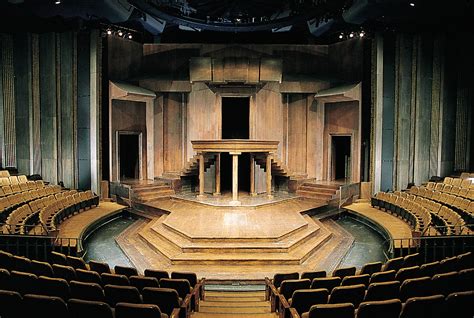 Thrust stage at the Shakespeare Festival Theatre, Stratford, Ontario Stage Set Design, Set ...