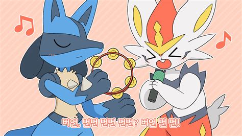 Lucario and Cinderace by omynoh on DeviantArt