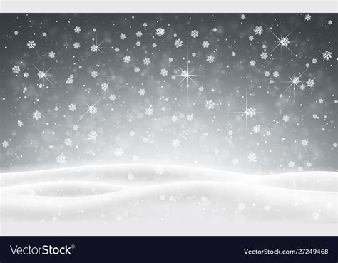 Christmas background falling snow winter night Vector Image