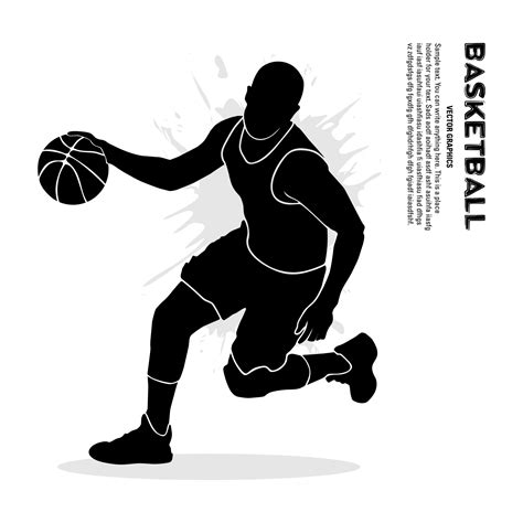 Basketball player running and dribbling. Vector silhouette illustration 12027799 Vector Art at ...