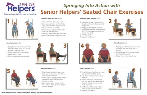 Seated Exercises For Seniors Printable