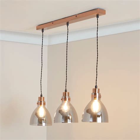 Brogan Black and Copper 3 Light Bar Ceiling Fitting in 2021 | Copper pendant lights kitchen, Bar ...