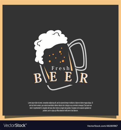 Craft beer glass logo design with creative concept