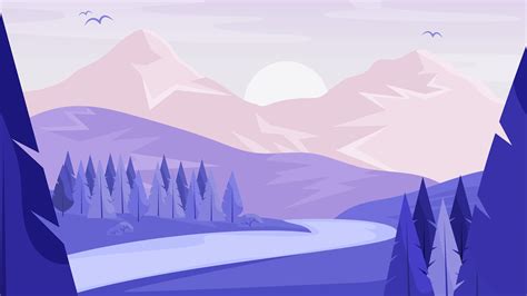 Purple Minimal Mountain Wallpapers - Wallpaper Cave