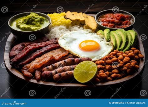 Bandeja Paisa: Hearty Colombian Platter with Diverse Ingredients Stock Illustration ...