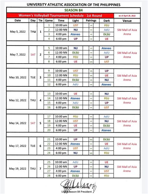 SCHEDULE: UAAP Season 84 women's volleyball first round - I Am Filipino