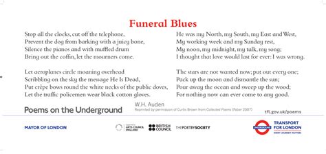 Funeral Blues – Poems on the Underground