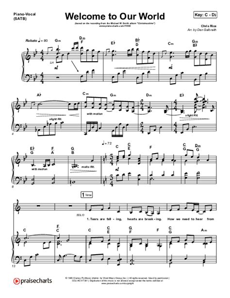 Welcome To Our World Sheet Music PDF (Michael W. Smith) - PraiseCharts