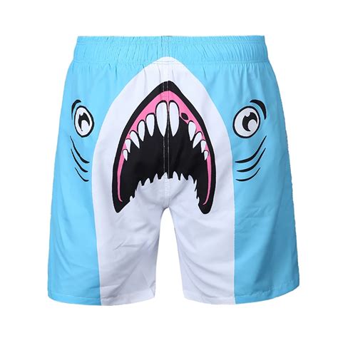 HanHent cartoon animal beach shorts funny shark 3d casual shorts men ...