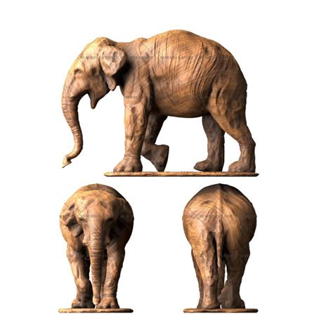 Elephant sculpture sclr_stl_0001 - 3D (stl) model