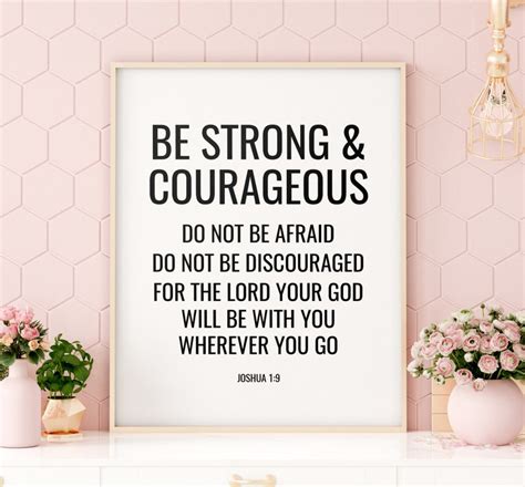 Be Strong and Courageous Printable Art Bible Verse Prints - Etsy