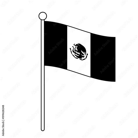 Mexican Flag Symbol Black And White