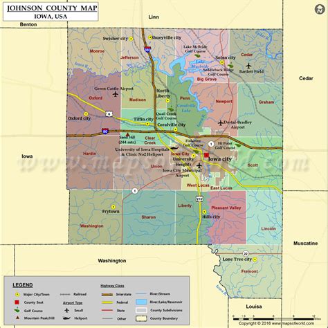 Johnson County Map, Iowa