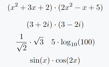 How to use multiplication symbol in LaTeX?