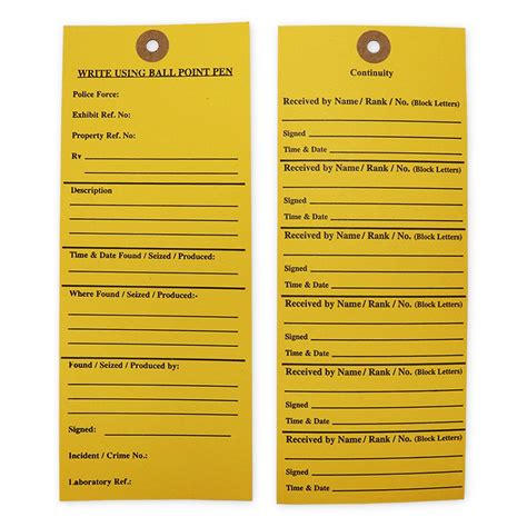 Exhibit Label 185 x 80mm — SceneSafe