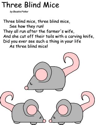 poem Three Blind Mice by Beatrix Potter