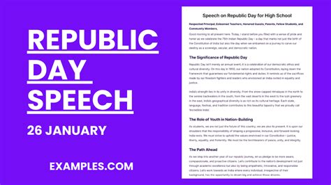 Republic Day (26 January 2025) Speech - 30+ Examples, Pdf