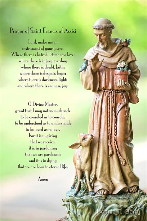 "Prayer of St. Francis of Assisi" by Bonnie T. Barry | Redbubble