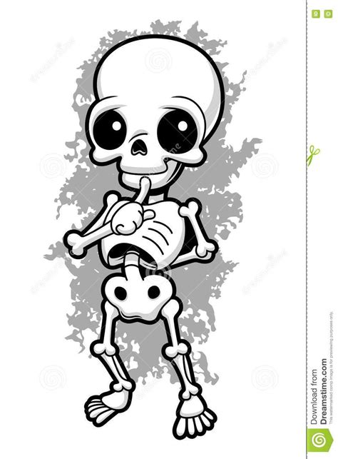 Illustration about Illustration of cartoon cute human skeleton. Illustration of illustration ...