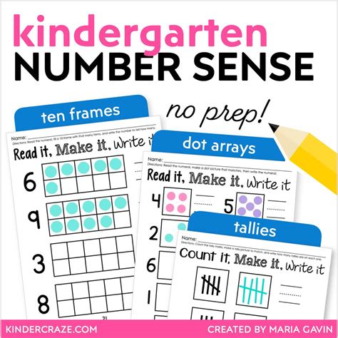 Kindergarten Number Sense Activities: Count, Tally, Number Writing ...