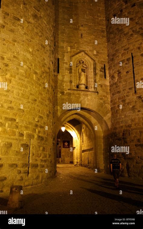 Carcassone at Night Stock Photo - Alamy