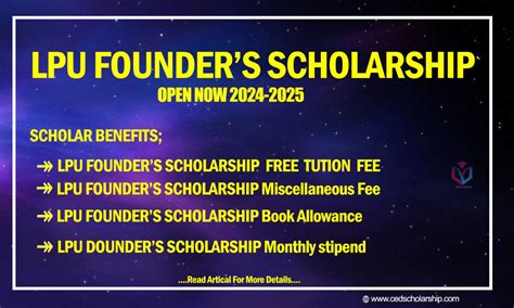 LPU Founder's Scholarship Grant Is Open Now