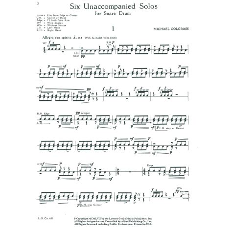 Six Unaccompanied Solos for Snare Drum by Michael Colgrass