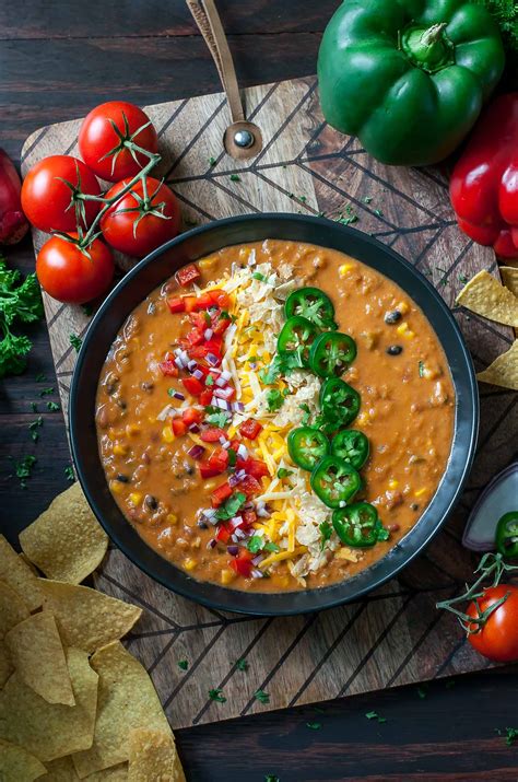 Vegetarian Lentil Tortilla Soup (Instant-Pot + Slow Cooker) - Peas And Crayons